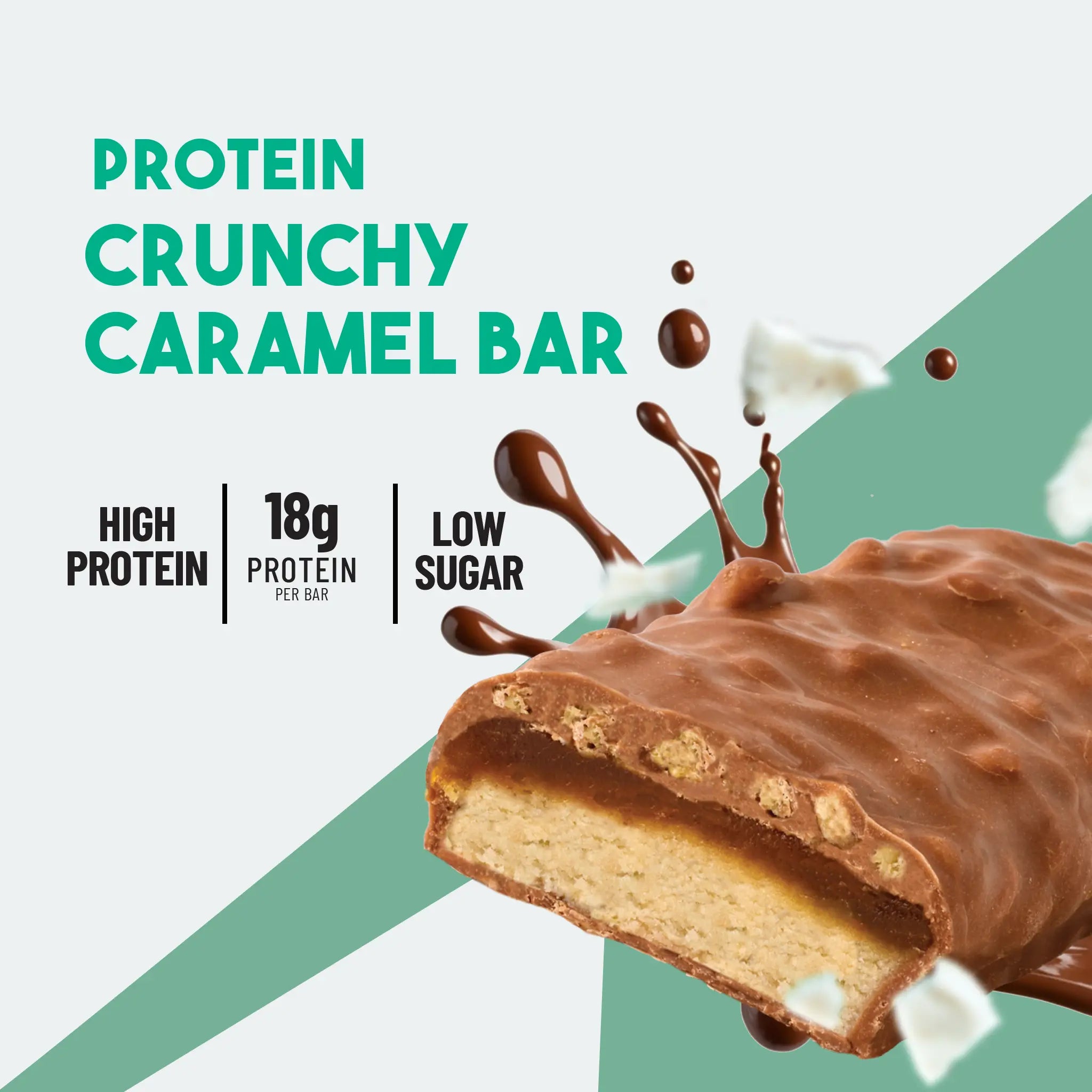 Barrita de proteína crujiente de caramelo y coco