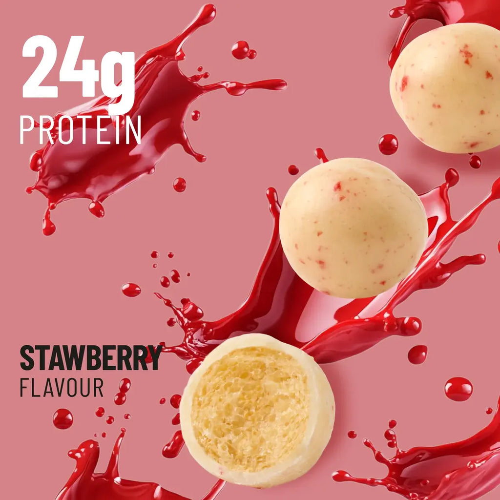 Bolitas crujientes de proteína de fresa